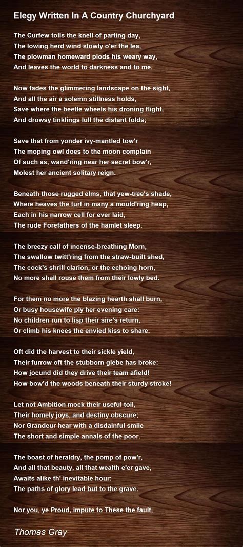 Elegy Written in a Country Churchyard .